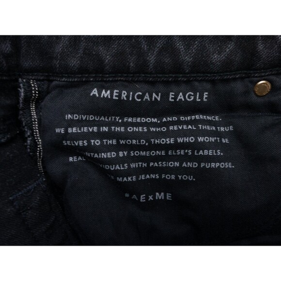 American Eagle Jeans Mens 33x34 Black  Slim Fit Distressed Stretch Denim Preppy - Picture 5 of 15